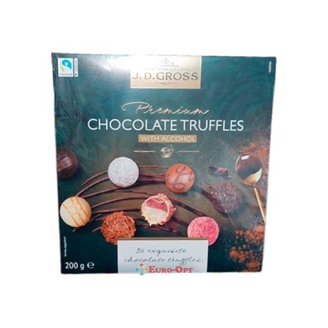 Цукерки Шоколадні Трюфель Jdgross Chocolate Truffles With Alcohol 200g Euro Opt