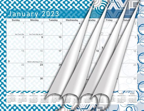 2023 Monthly Spiral Bound Walldesk Calendar 12 Months Edition 04