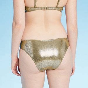 Xhilaration Swim Metallic Gold Extra Cheeky Bikini Bottoms Bq9 Poshmark