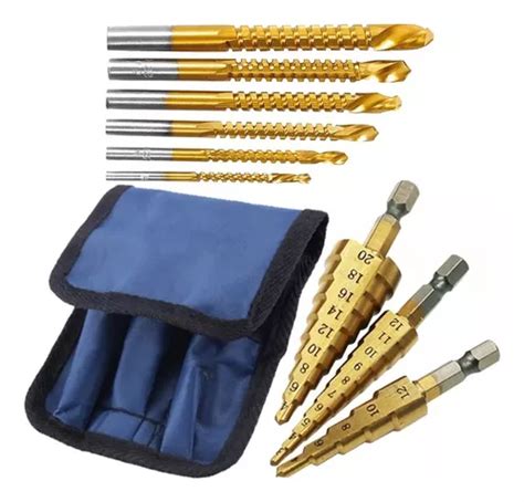 Kit Broca Escalonada Brocas Hss Corte Lateral Titanio Mercadolivre