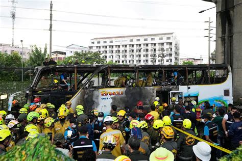 Thailand Bus Fire Driver Arrested As Police Work To Identify Victims