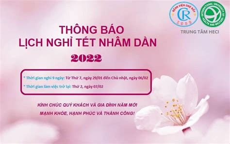 Tet Holiday Closing Announcement 2022 HECI Cho Ray Hospital Trong