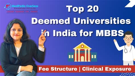 Top 20 Deemed Medical Colleges In India Top Deemed University Mbbs