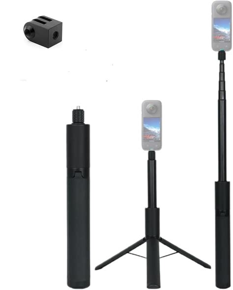 2 In 1 Invisible Selfie Stick Tripod With 1 4 Tripod Adapter Compatible