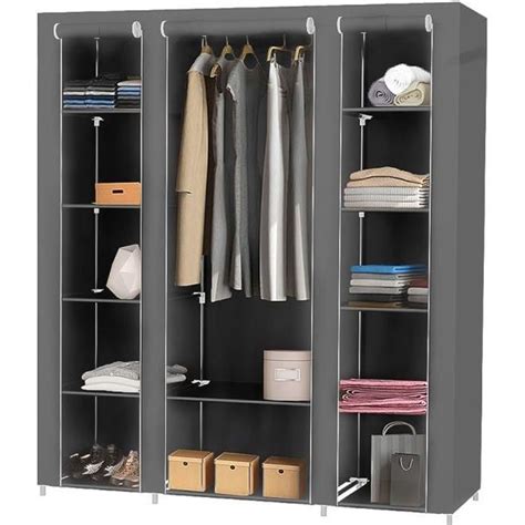 Garde Robe Transportable Armoire De Rangement Penderie En Tissu Intiss