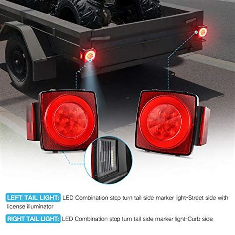 Kohree 12v Led Trailer Light Kit Super Bright Boat Submersible Trailer Tail Lights Ip68