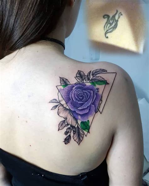 Purple Flower Design Tattoo