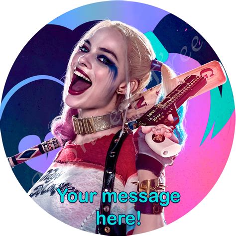 Harley Quinn Round Edible Image Cake Topper 1 Can Be Personalised