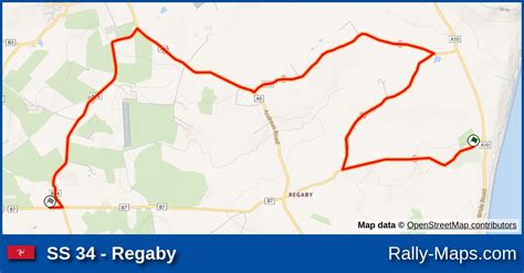 SS 34 Regaby Stage Map Manx International Rally 1991 ERC