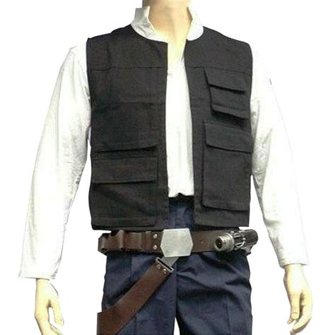 Han Solo Vest Adult Costume Star Wars Harrison Ford Movie Black New Hope Cosplay - Walmart.com ...