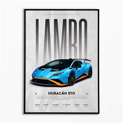 Lamborghini Sto Poster Etsy