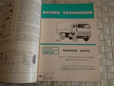 REVUE TECHNIQUE MAGIRUS DEUTZ CHASSIS 4X2 M 232 D 19 Et M 256 D 19 FL