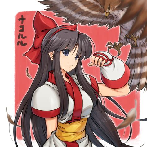 The Big Imageboard Tbib 1girl Ainu Clothes Bird Black Hair Blue