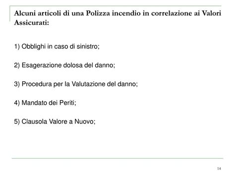 Ppt Valore Assicurativo E Riferimenti Al Contratto Assicurativo