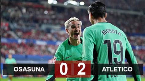 Kết quả Osasuna vs Atletico Thẻ đỏ nhiều hơn bàn thắng Bongdaplus vn