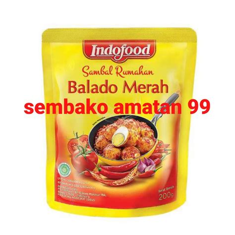 Jual Indofood Sambal Balado Merah 200 Gr Shopee Indonesia