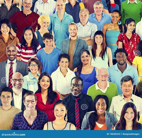 Multiethnic Variation Ethnicity Crowd People Concept Stock Photo