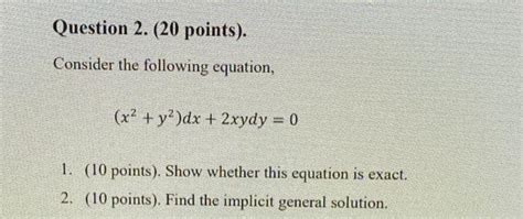 Solved Question 2 20 Points Consider The Following