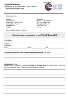 Fillable Online Date Received Submission Form Submission On Proposed