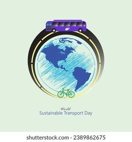 World Sustainable Transport Day Public Transportation Stock Vector