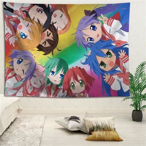 TAPISSERIE BRODEE 16 280X200CM Poster Kawaii Porte Bonheur Star Bande