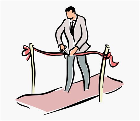 Vector Illustration Of Ribbon-cutting Ceremony Inaugurates - Opening ...