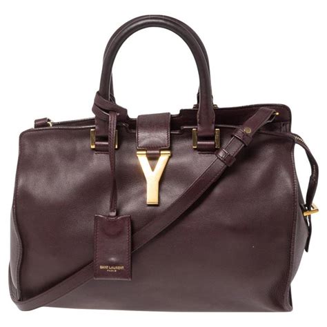 Saint Laurent Dark Brown Leather Small Cabas Chyc Tote At 1stdibs