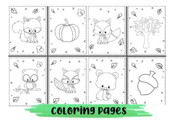 Cute fall animals coloring pages_8 by Kiddie Resources | TPT