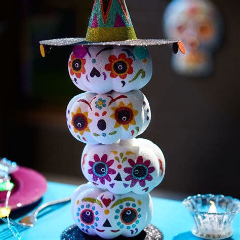 These Stacked Day Of The Dead Pumpkins Are Sure To Play Nicely With All