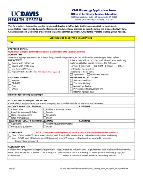 A Guide For And Documentation Of The Planning Of A Cme Activity