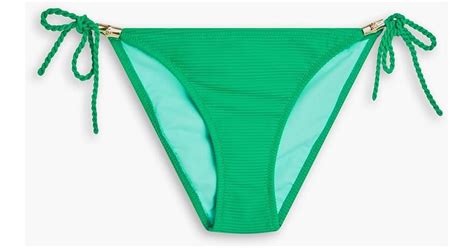 Heidi Klein Embellished Ribbed Bikini Briefs In Green Lyst Australia