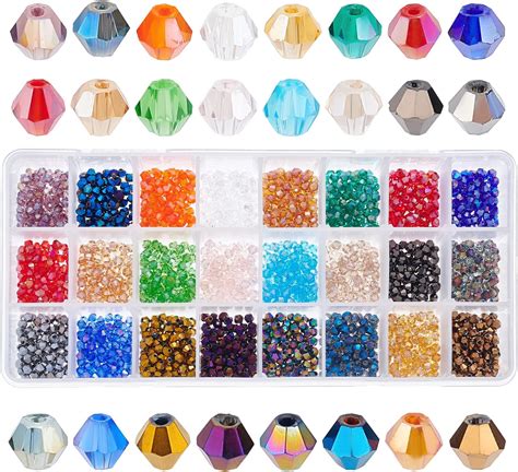 Ph Pandahall Pcs Perles De Verre Facettes Couleurs Perles