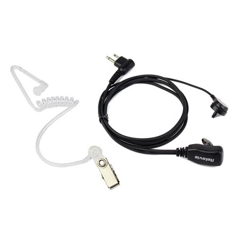 Retevis Noise Reduction Covert Acoustic Tube Earpiece With Ptt Mic