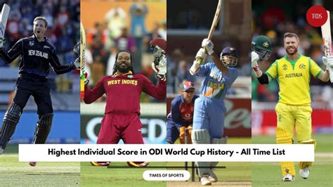 Highest Individual Score In Odi World Cup History All Time List