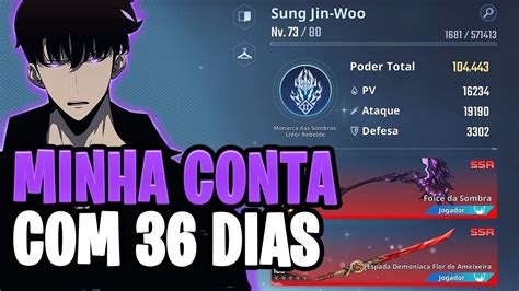 Minha conta após 36 dias de jogo Solo Leveling Arise YouTube