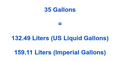 35 Gallons To Liters How Many Liters In 35 Gallons