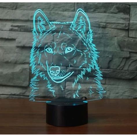 Couleur Lampe De Loup D Visuelle Led Lumi Re De Nuit Pour Les