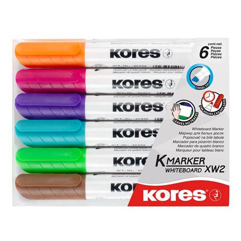 Whiteboard Marker Kores Chisel Tip Set Mixed Colors Pack Of