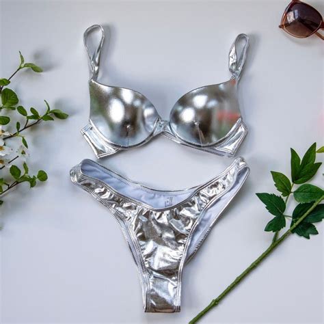 Silver Bikini Etsy