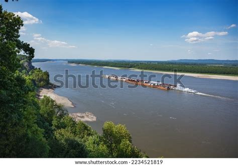 Coal Barge Floating Down Mississippi River Stock Photo 2234521819 ...