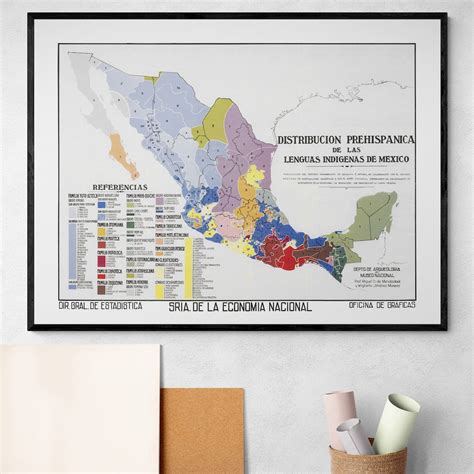 Map of Indigenous Mexican Languages History Antique Ancient Linguistic ...