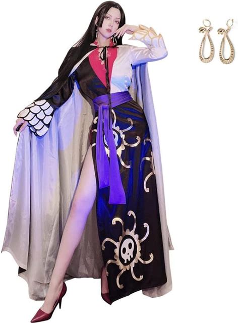 Gwokdan Queen Boa Hancock Cosplay Costume Anime Kimono Dress Cheongsam Cloak Women Halloween