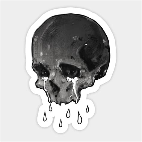 Crying Skull Skull Sticker Teepublic