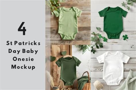 St Patricks Day Baby Onesie Mockup Graphic By Kitten Creative Fabrica