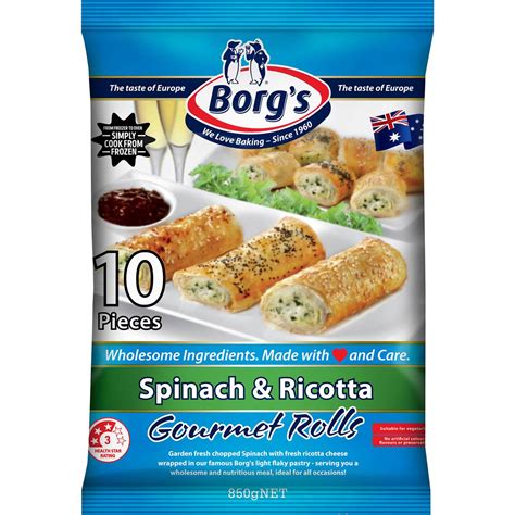 Borg S Spinach Ricotta Gourmet Rolls Pack Woolworths