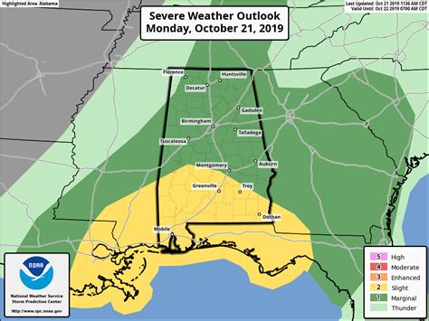 Spc Removes Slight Risk From Much Of Central Alabama Marginal Risk Still In Place The Alabama