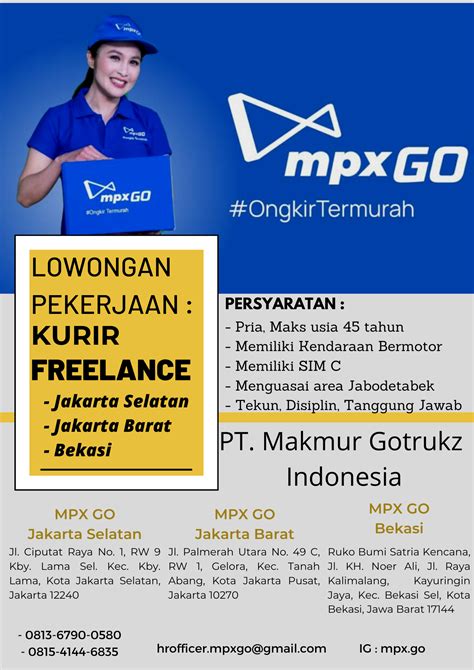 Lowongan Kerja Kurir Freelance Di Pt Makmur Gotrukz Indonesia