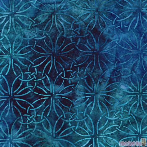 Robert Kaufman Dark Blue Linking Flower Pattern Batik Fabric ModeS4u