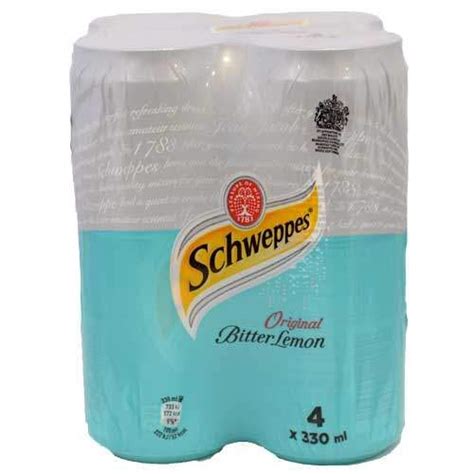 Schweppes Bitter Lemon Can 320ml Pack Of 4 Cans Imported Product