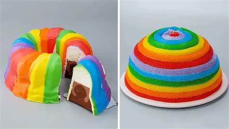 Most Satisfying Rainbow Cake Decorating Compilation So Yummy Cake Decorating Ideas So Tasty